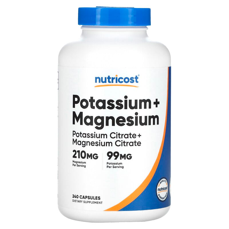 Nutricost, Potasio y magnesio, 240 cápsulas