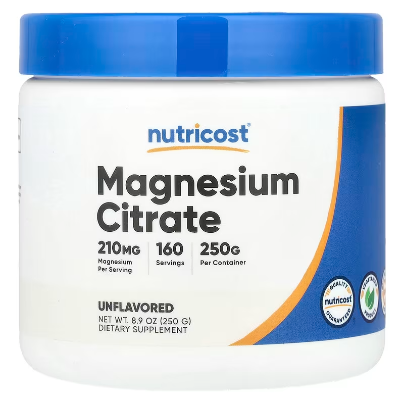 Nutricost, Citrato de magnesio, Sin sabor, 250 g (8,9 oz)