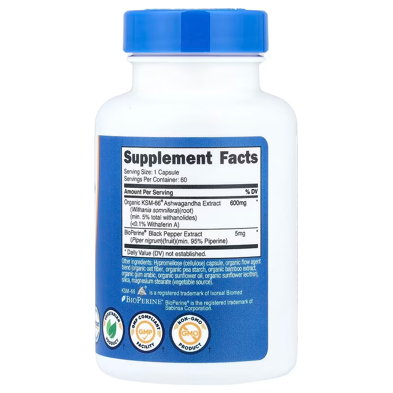 Nutricost, KSM-66®, Extracto de raíz de ashwagandha, 60 cápsulas - Imagen 2